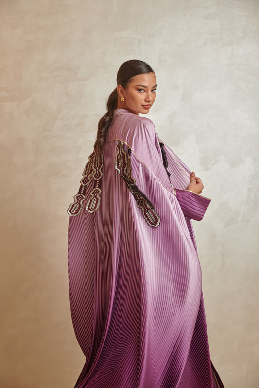Pink/Purple Pleated Abaya